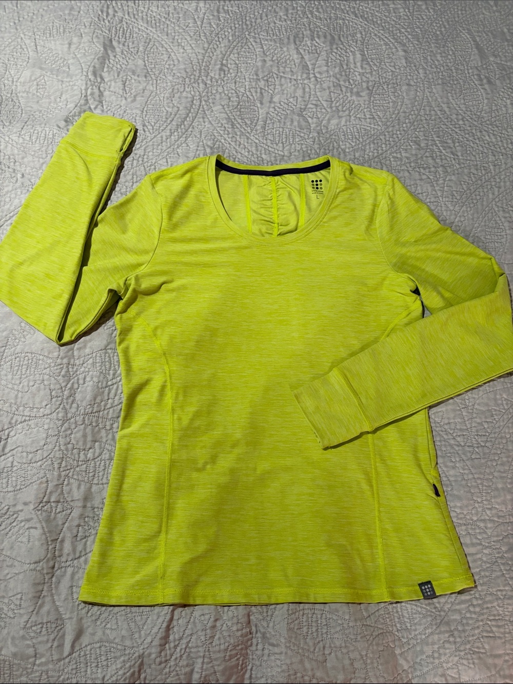 Title Nine Bright Green Long-Sleeve Tee, sz L